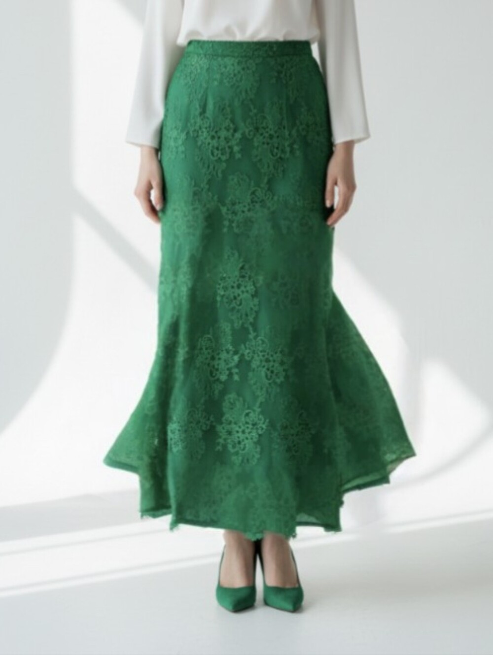 STUNNING ST. PATRICK'S DAY GREEN SEQUINNED FULL LENGTH EMBROIDERED SKIRT! SZ XXL